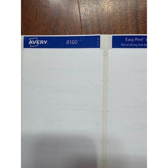 Avery 8460 & 8160 Address Labels 240 Labels 1" x 2 5/8" - Picture 6 of 9